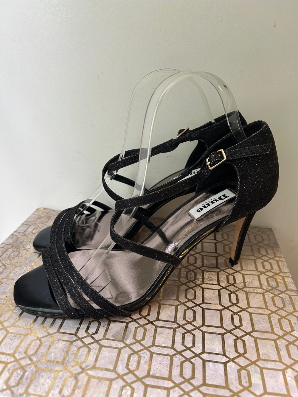 Dune London Highlife Lurex Strappy Heels Sandal Women's size 41/11